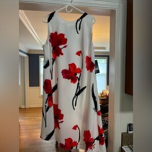 Ralph Lauren Red and Black Midi Dress